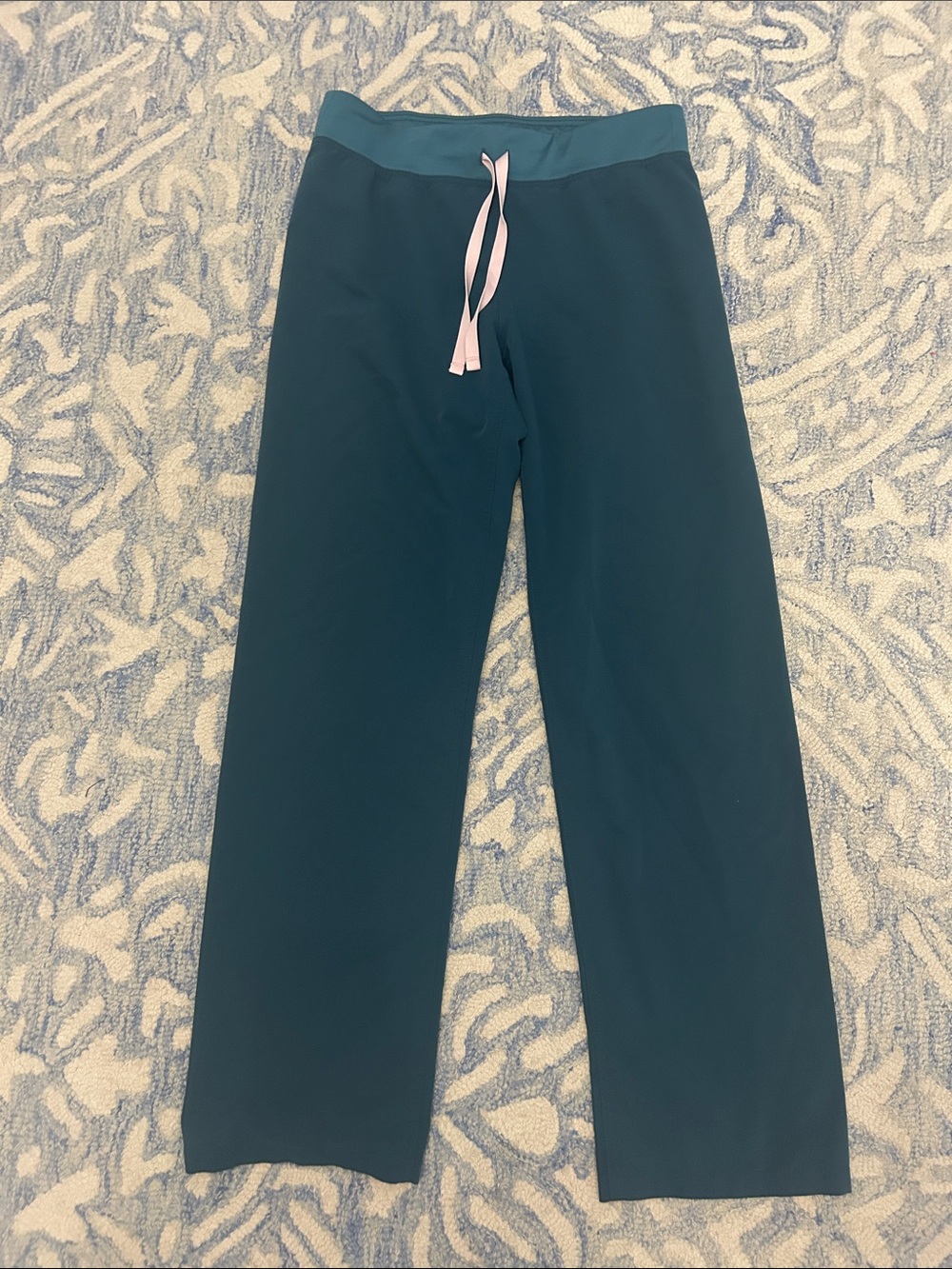 Figs Caribbean blue wide leg scrub pants
